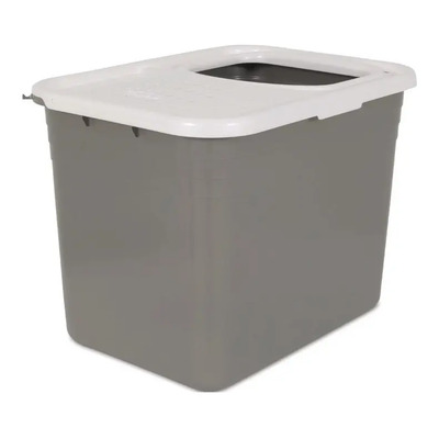 Caja De Arena Para Gatos Petmate Top Entry Litter Box Color Gris | MercadoLibre