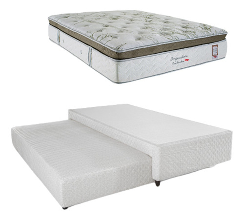 Cama Box Com Cama Auxiliar Casal + Colchão Imperatore Casal 