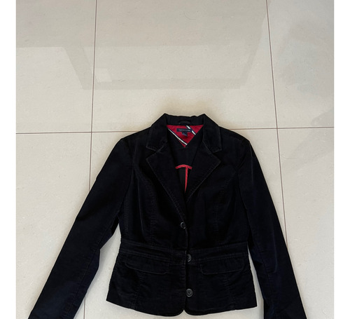 Saco Negro De Pana Talla 2 Tommy Hilfiger Mujer