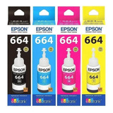 Kit Tintas Epson 664 Originales Pack X4 L220 L210 L355 L1300