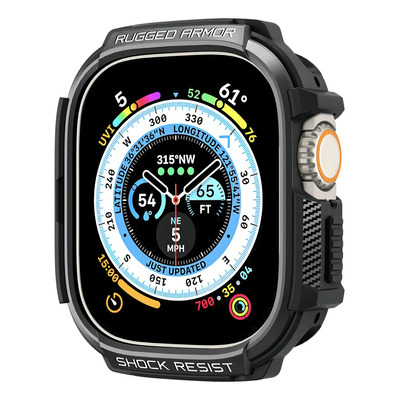 Spigen para Apple Watch Ultra 3\u002F2\u002F1, funda Rugged Armor de 49 mm en TPU resistente – Negro | Meses sin interés