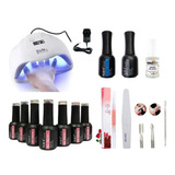 Kit Inicial X11u. Manicuria Esmalte Semi Cabina Led Uv 54w !