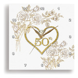 3drose 50º Aniversario De Bodas De Oro En Corazón De Purpuri
