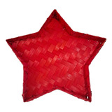 Charola De Mimbre  Estrella Roja X 12 Piezas