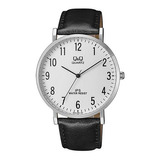 Reloj Q&q Caballero Qz02j304y Piel Negro Sumergible