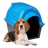 Casinha Iglu De Plástico Para Cães Furacão Pet Média Nº 4 Cor Azul