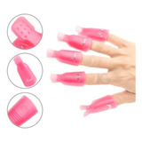 Pinzas Plásticas Retiradoras De Acrílico O Gelish 10 Piezas Larga Duración Color Fucsia