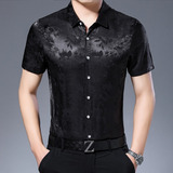 Camisa De Vestir Floral Para Hombre, Ropa De Seda, Manga Cor