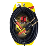Cable Plástico 2 Plug Rca A 2 Plug 6.3 De 6 Metros Solcor