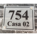 Número Residencial Casa Placa De Vidro Complemento Jateado