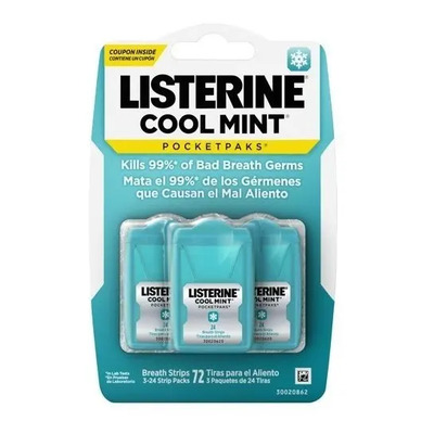 Listerine Laminas To Go Travel Size Cool Mint 3 Pack | Meses sin interés
