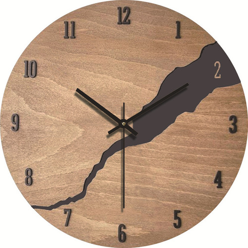 Reloj De Pared Decorativo De Madera Simple Y Silencioso D