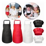 3pcs Disfraz Chef Máster Niños Cocinero Gorro Para Niño Niña