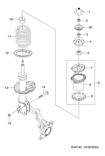 Vaso Base Soporte Espiral Delantero Optra Nubira Original Gm Foto 6