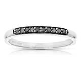 Vir Anillo Diamante Negro 10 Cttw Con Puntas Plata 925