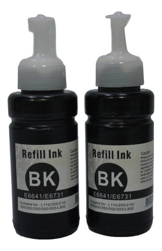 2 Botella Tinta Negro Alternativo 664 L375 L380 L395 L396 Bk