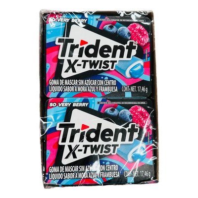 Chicle Trident X-twist Mora Azul Y Frambuesa 8pz De 17.46g | MercadoLibre