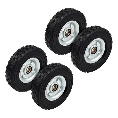 Ruedas Fijas Jolmar B006 7 Pulgadas 1 Balero Pack 4 Para Diablito Negro