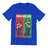 Polera Unisex Mario Bros Luigi Videojuego Algodon Estampado