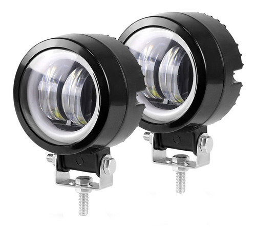 Kit X2 Faros Led Moto Camioneta 4x4 Auto Ojo Angel Premium