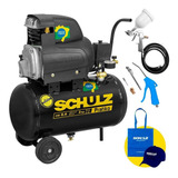 Compressor De Ar Pratiko 8,6 Pés 25 Litros Schulz + Kit 220v