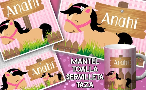 Set De Jardín Personalizado Taza, Mantel, Toalla, Servilleta