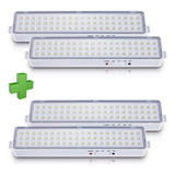 Luz De Emergencia 60 Leds Fría Recargable Batería X 4 Unid