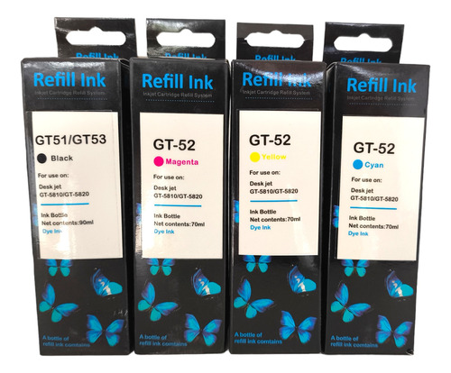 Kit 4 Tintas Compatible Con Hp Gt53 Gt52 315 415 515 530 630