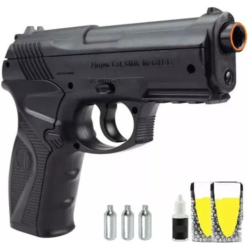 Combo Airgun Pistola C11 Rossi Wingun Esfera De Aço 6mm Nova