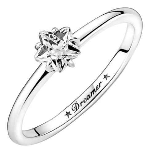 Anillo Pandora Solitario Estrella Brillante Celestial Talla6