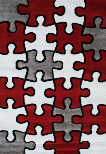Alfombra Moderna Carpeta Infantil Puzzle Kreatex 120x170cm