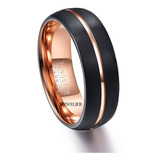 Anillo De Tungsteno Dual Plated Ranura Deluxe