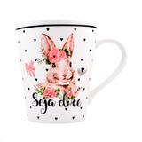 Presente Pascoa Caneca Porcelana 290ml Decorada Coelho