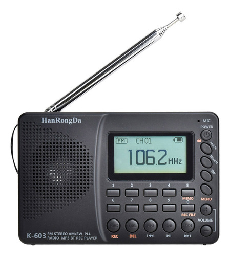 Set De Radio Usb Grabador Usb Hrd-603, Tarjeta Bluetooth Por