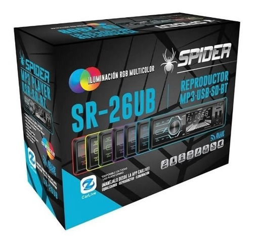 Reproductor Bluetooth Usb-sd  Spider Multicolor Sr-26ub