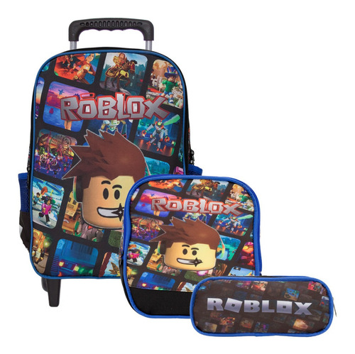 Mochila Masculina Escolar Juvenil Rodinha Roblox Lançamento