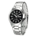 Reloj Q&q Qyq Analogo De Hombre A164j202y Acero + Estuche