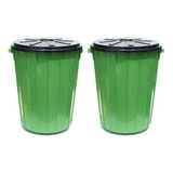 Set X2 Cestos De Basura 70litros Verde Negro Consorcio