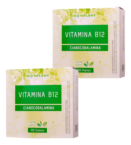 Vitamina B12 Cianocobalamina Iron Plant Suplemento Vegano 