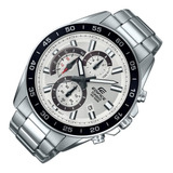 Reloj Casio Edifice Efv-550d Cronografo Acero W.r.100m Color Del Fondo Blanco