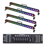 4 Ribalta Led Rgbw 18  Leds Por 12w Pixel + Mesa Dmx 512