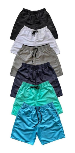 Combo 6 Short Bermuda Tactel Masculina Moda Praia Mauricinho