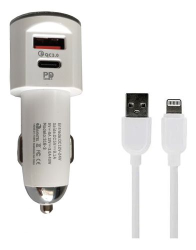 Carregador Usb Veicular 2 Em 1 Com Cabo Ios Original Hmaston