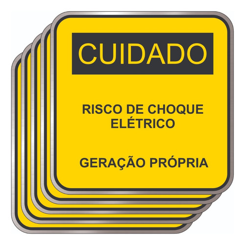 20 Placas Cuidado Risco De Choque Geração Prop Cpfl 13x13cm