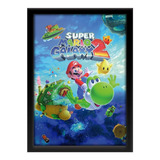 Quadro Retrogame Arte Super Mario Galaxy 2 Nintendo Wii A3