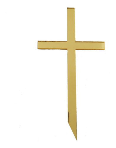 Cruz De Acrílico Oro Espejo Para Pastel Cake Topper.