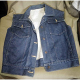 Chaleco Jean Con Corderito Impecable! Antiguo Vintage, Retro