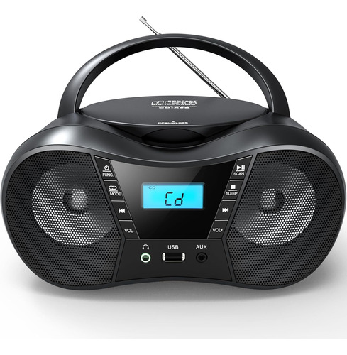 Portable Cd Player Boombox With Fm Radio,bluetooth 5.1,cl...