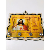 Porta Chave Em Mdf Resinado Sagrado Coração De Jesus 