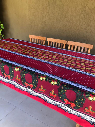 Toalha De Mesa De Natal Quadrada 1,50m X 1,50m 4 Lugares